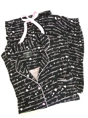 DREAMS & CO. Pajamas Set Black and Pink Love Dream Happy Wonder Plus Size 4X